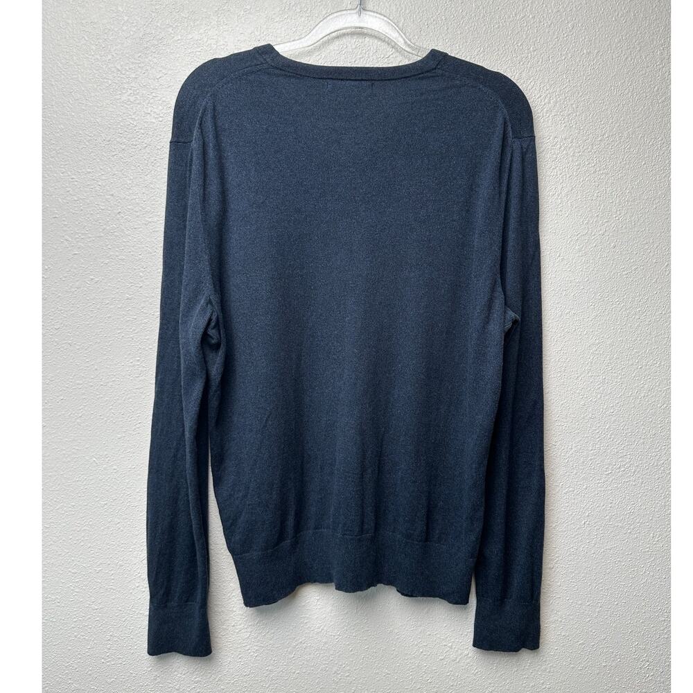 Banana Republic V Neck Sweater Blue L Silk Cashmere - Picture 4 of 12